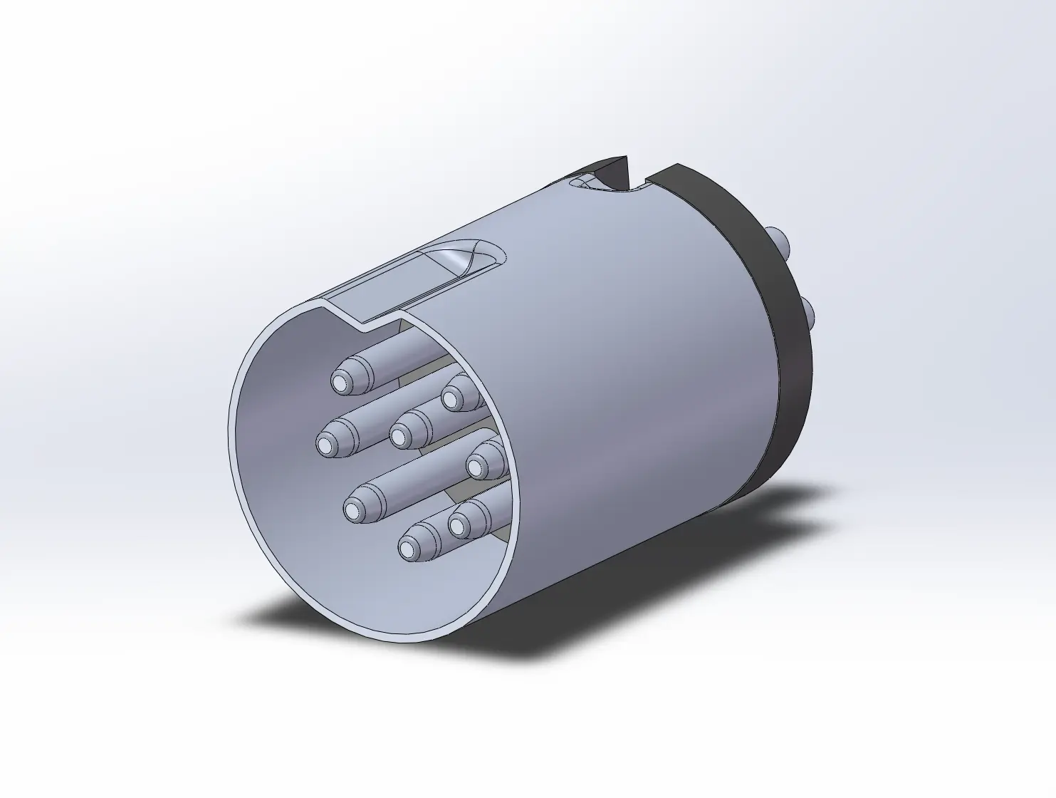 DIN 8 262°（全尺寸 13.2MM）公插头连接器三维模型