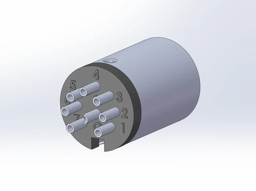 图片[2]-DIN 8 262°（全尺寸 13.2MM）公插头连接器三维模型