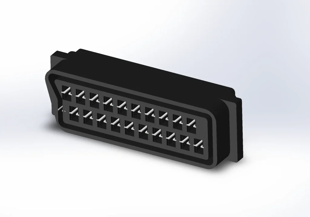 SCART21针180°插座连接器母头-果然酷酷