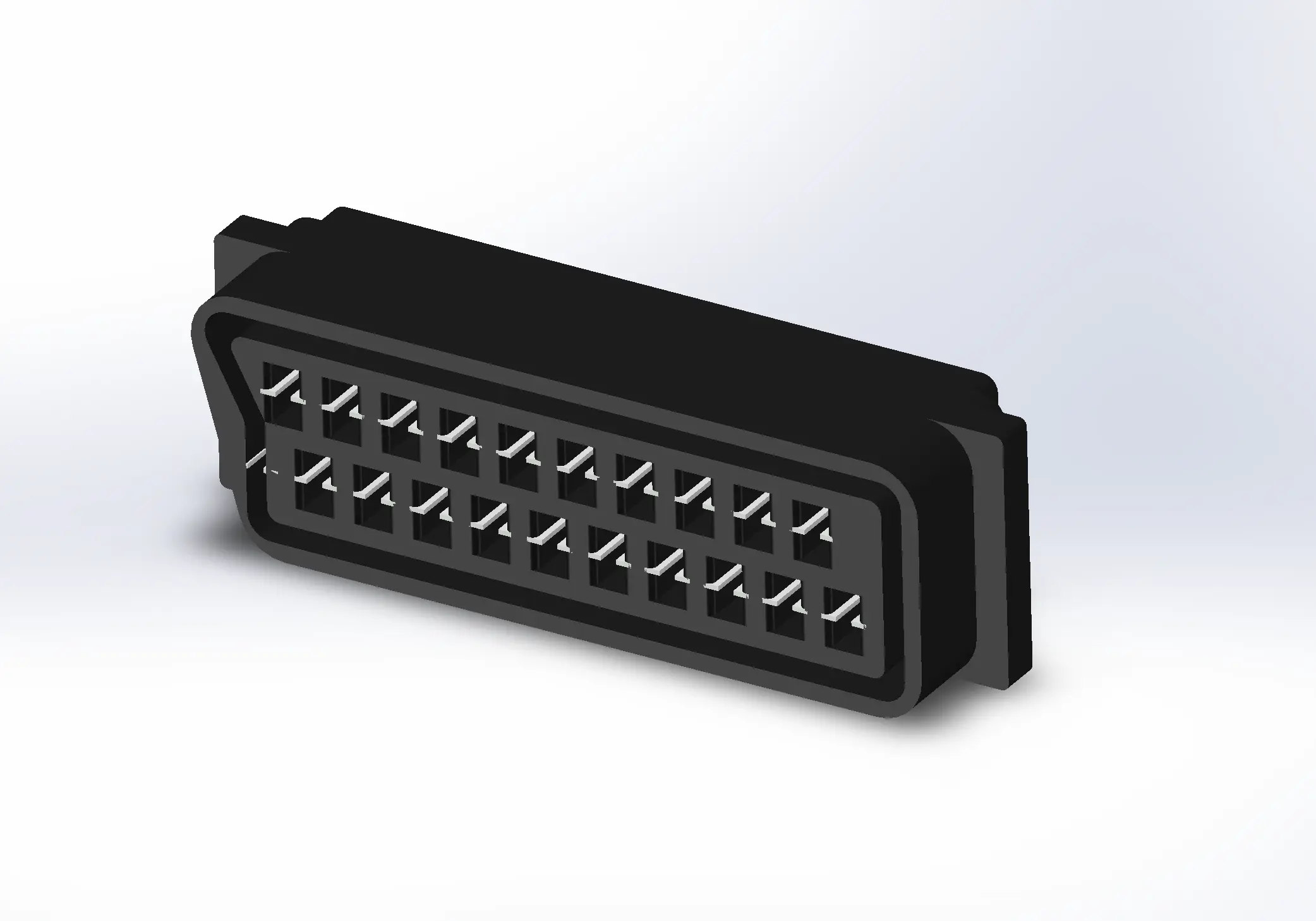 SCART21针180°插座连接器母头