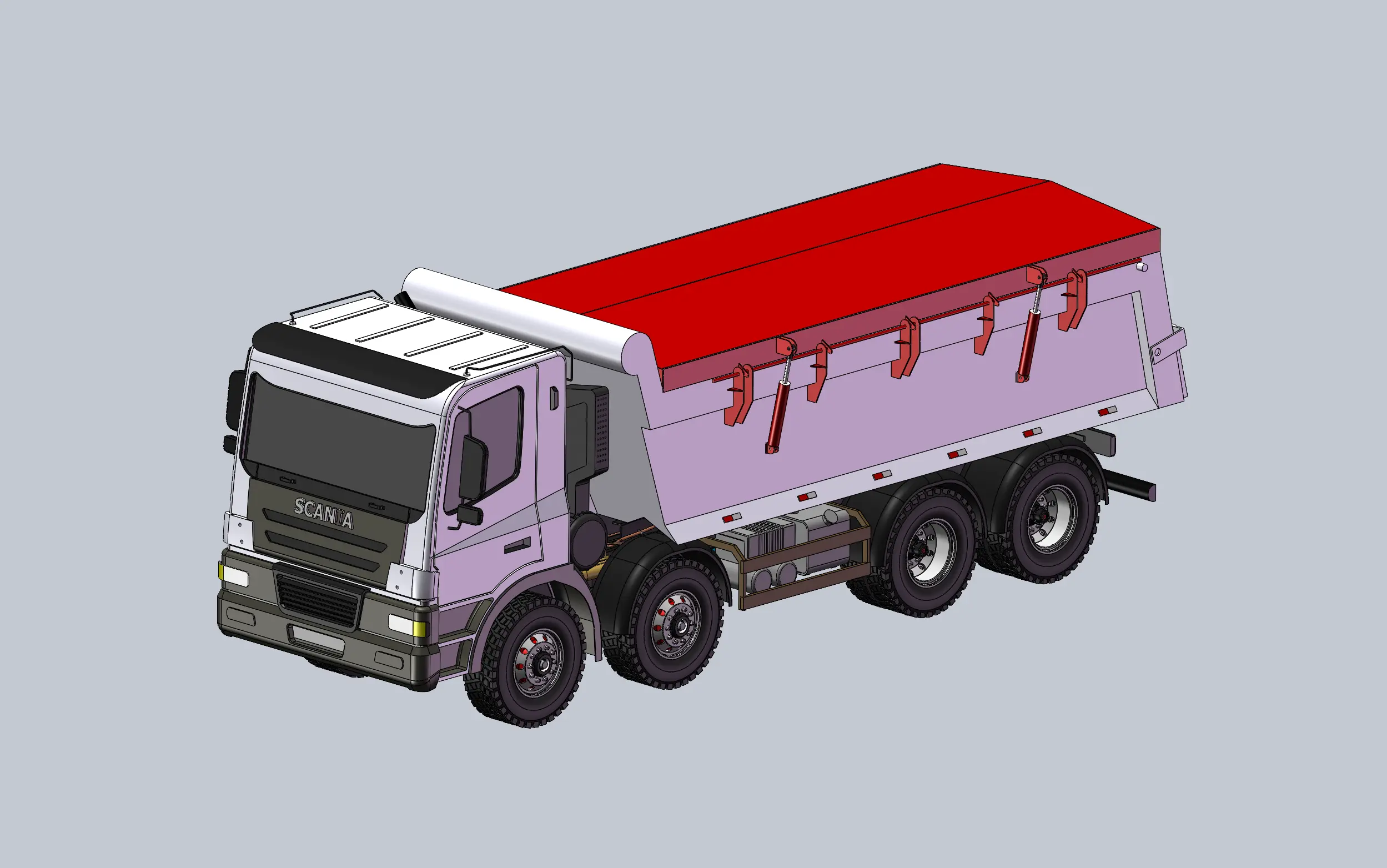 Scania P420带液压盖运输车模型下载