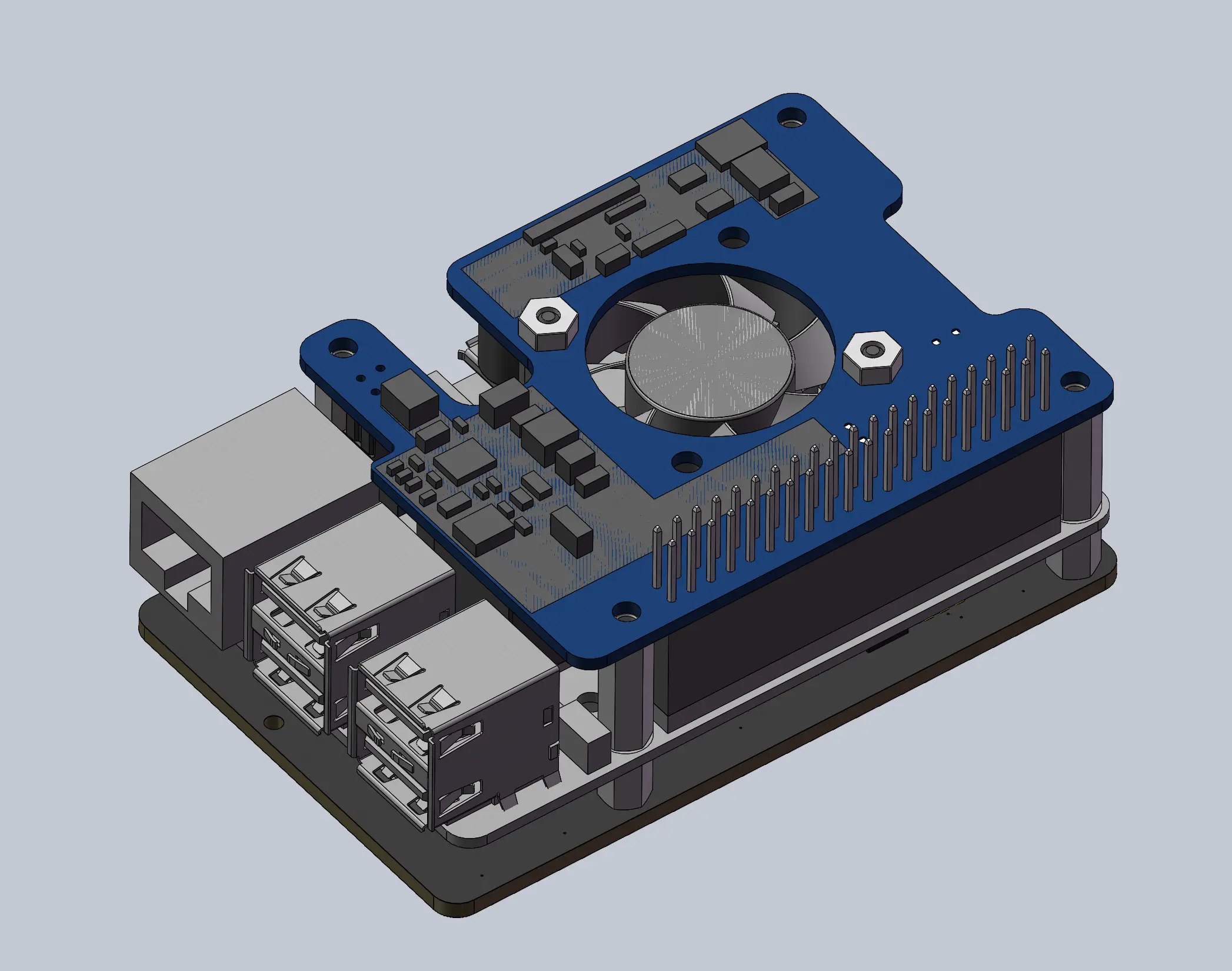 Raspberry Pi5 + Pimoroni NVME + Waveshare PoE模型