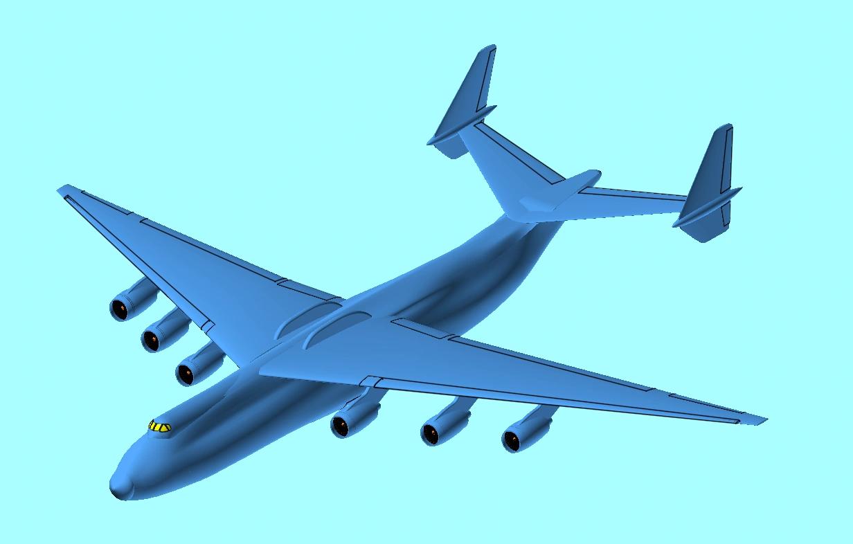 An-225大型运输机实体装配模型