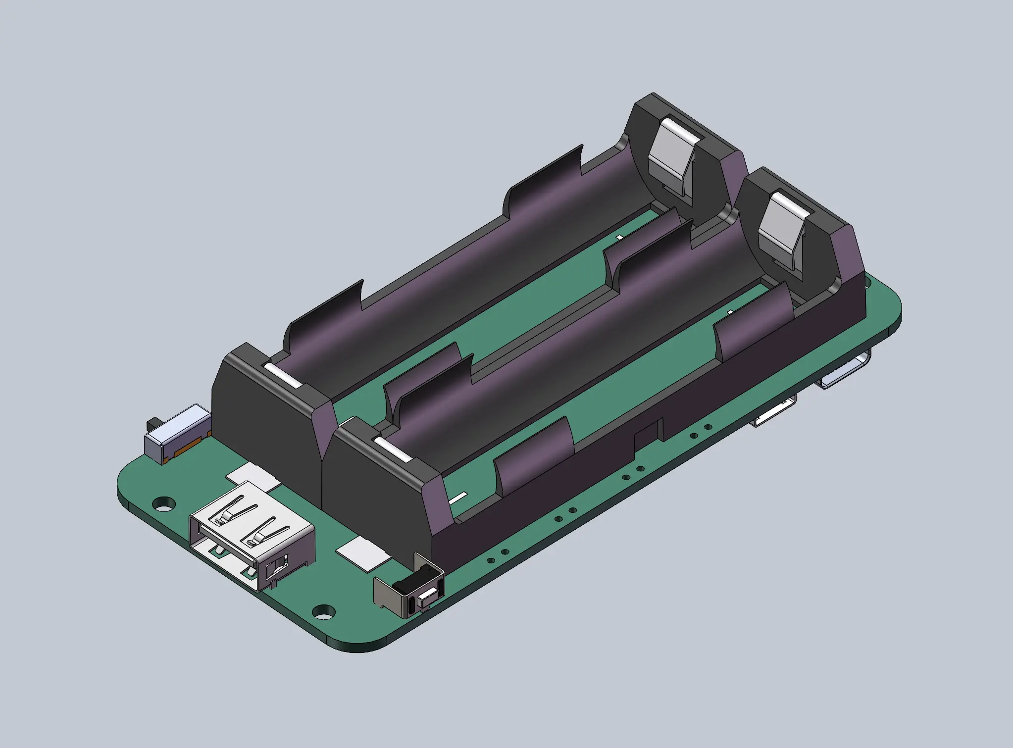 18650锂电池座3D模型下载